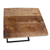 Michael - Bijzettafel - Altsilber - Gerecycled hout en metaal - 40x51cm