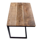 Michael - Bijzettafel - Altsilber - Gerecycled hout en metaal - 40x51cm