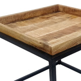 David - couchtisch - zwart - gerecycled hout en metaal - 54/45x46/38 cm