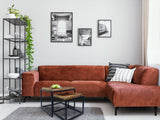 David - couchtisch - zwart - gerecycled hout en metaal - 54/45x46/38 cm
