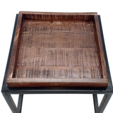 Eva - Couchtisch 2er Set - zwart - gerecycled hout en metaal - 54/45x46/38 cm