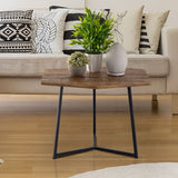 Olivia - Table d'appoint - noire - bois recyclé et métal - 56x48 cm