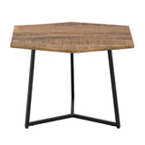 Olivia - Table d'appoint - noire - bois recyclé et métal - 56x48 cm