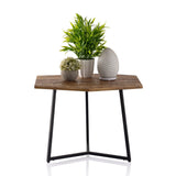 Olivia - Table d'appoint - noire - bois recyclé et métal - 56x48 cm