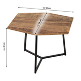 Olivia - Table d'appoint - noire - bois recyclé et métal - 56x48 cm