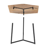 Olivia - Table d'appoint - noire - bois recyclé et métal - 56x48 cm
