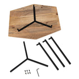 Olivia - Table d'appoint - noire - bois recyclé et métal - 56x48 cm