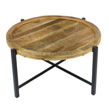 Sophia - Table d'appoint - tabac - bois de manguier recyclé et métal - ø75cm