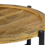 Sophia - Table d'appoint - tabac - bois de manguier recyclé et métal - ø75cm