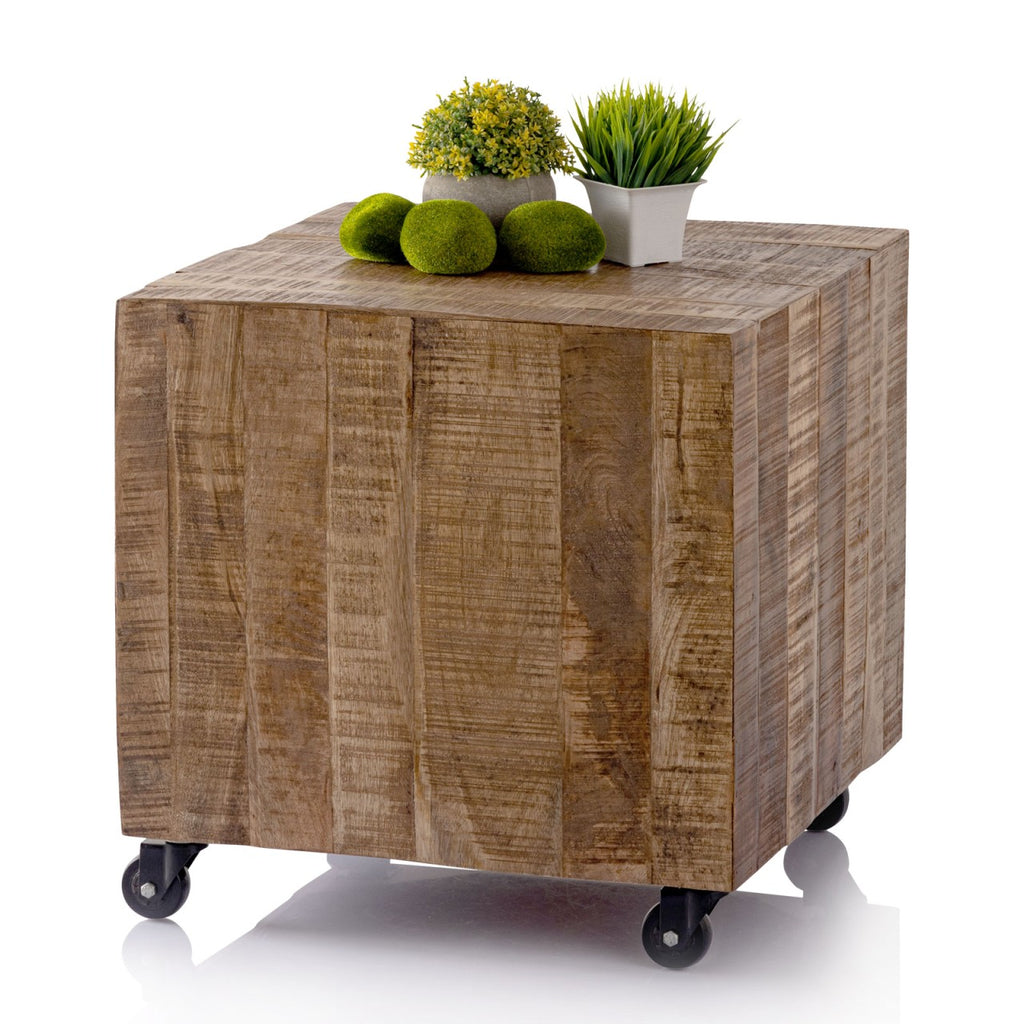 Ava - Couchtisch - natuurlijk hout - mango altholz - 45x45x45 cm