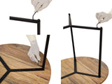 Isabella - table basse - noire - bois de manguier massif et métal - ø 56cm