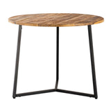 Isabella - table basse - noire - bois de manguier massif et métal - ø 56cm