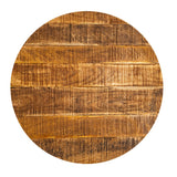Isabella - table basse - noire - bois de manguier massif et métal - ø 56cm
