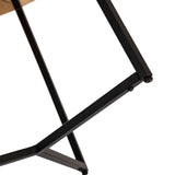 Isabella - table basse - noire - bois de manguier massif et métal - ø 56cm