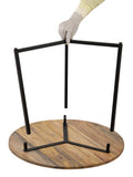 Isabella - table basse - noire - bois de manguier massif et métal - ø 56cm