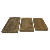Breng natuurlijke pracht in elke kamer met deze set van 3 elegante dienbladen.