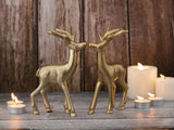 William - Deko Figur Hirsch 2er Set - metaal - 20 cm - zilver of goud