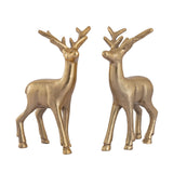 William - Deko Figur Hirsch 2er Set - metaal - 20 cm - zilver of goud