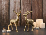 William - Deko Figur Hirsch 2er Set - metaal - 20 cm - zilver of goud