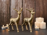 William - Deko Figur Hirsch 2er Set - metaal - 20 cm - zilver of goud