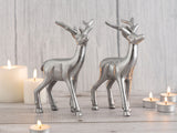 Olivia - Dekofigur Hirsch 2er Set - Metall - 20 cm