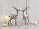 Olivia - Dekofigur Hirsch 2er Set - Metall - 20 cm