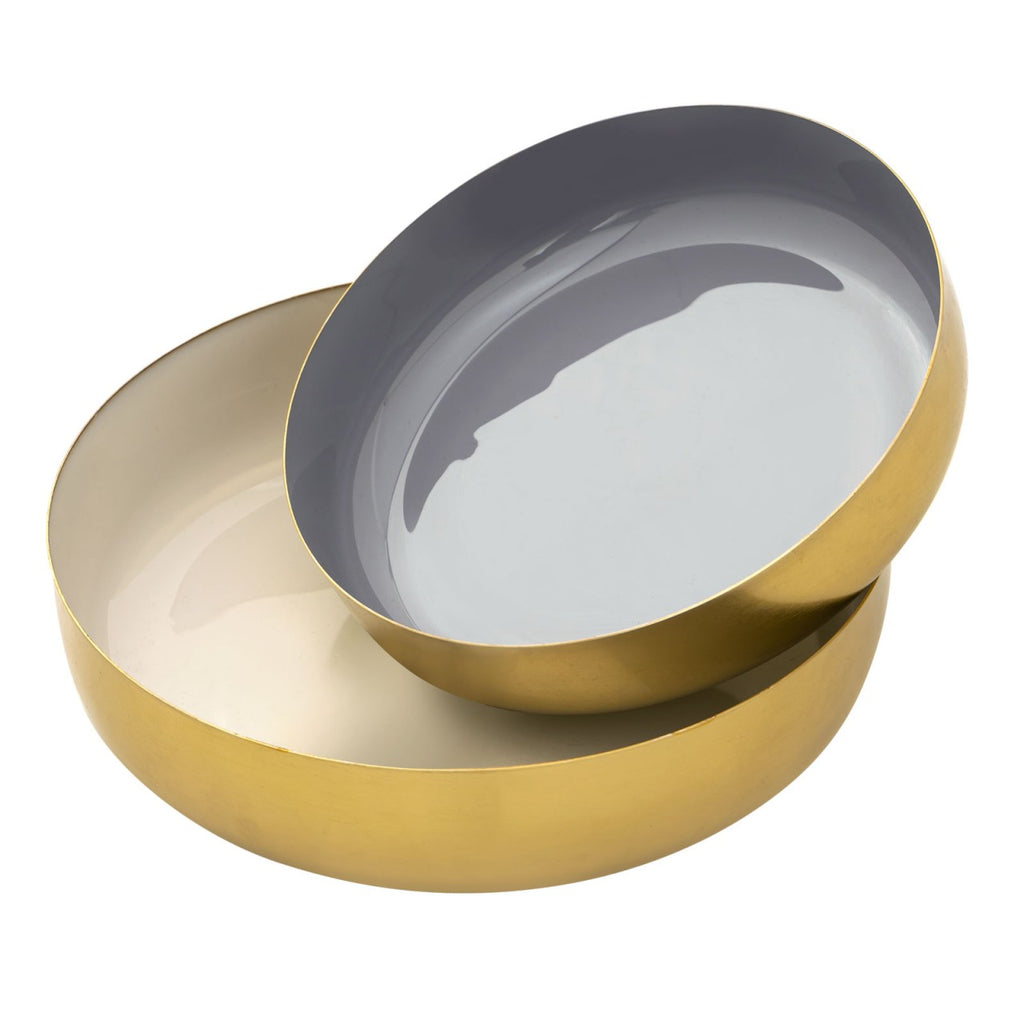 Mila - Deko Scale 2er Set - Gold - Metall und Emaille - ø 22/18 cm