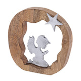 Luuk - Dekofigur Betender Engel - Mangohout en Aluminium - 20x20cm