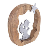 Luuk - Dekofigur Betender Engel - Mangohout en Aluminium - 20x20cm