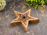 Eva - decoratieve sterren - mangohout - 26/17/10cm
