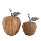 Sara - decoratieve appels - natuurlijk hout en aluminium - ø11/8xH15/13cm
