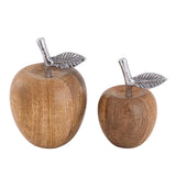 Sara - decoratieve appels - natuurlijk hout en aluminium - ø11/8xH15/13cm