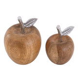 Sara - decoratieve appels - natuurlijk hout en aluminium - ø11/8xH15/13cm