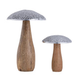 Anna - Dekofiguren set - natuurlijk - mangohout en aluminium - H20/12x13/10cm