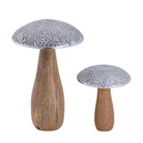 Anna - Dekofiguren set - natuurlijk - mangohout en aluminium - H20/12x13/10cm