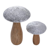 Anna - Dekofiguren set - natuurlijk - mangohout en aluminium - H20/12x13/10cm