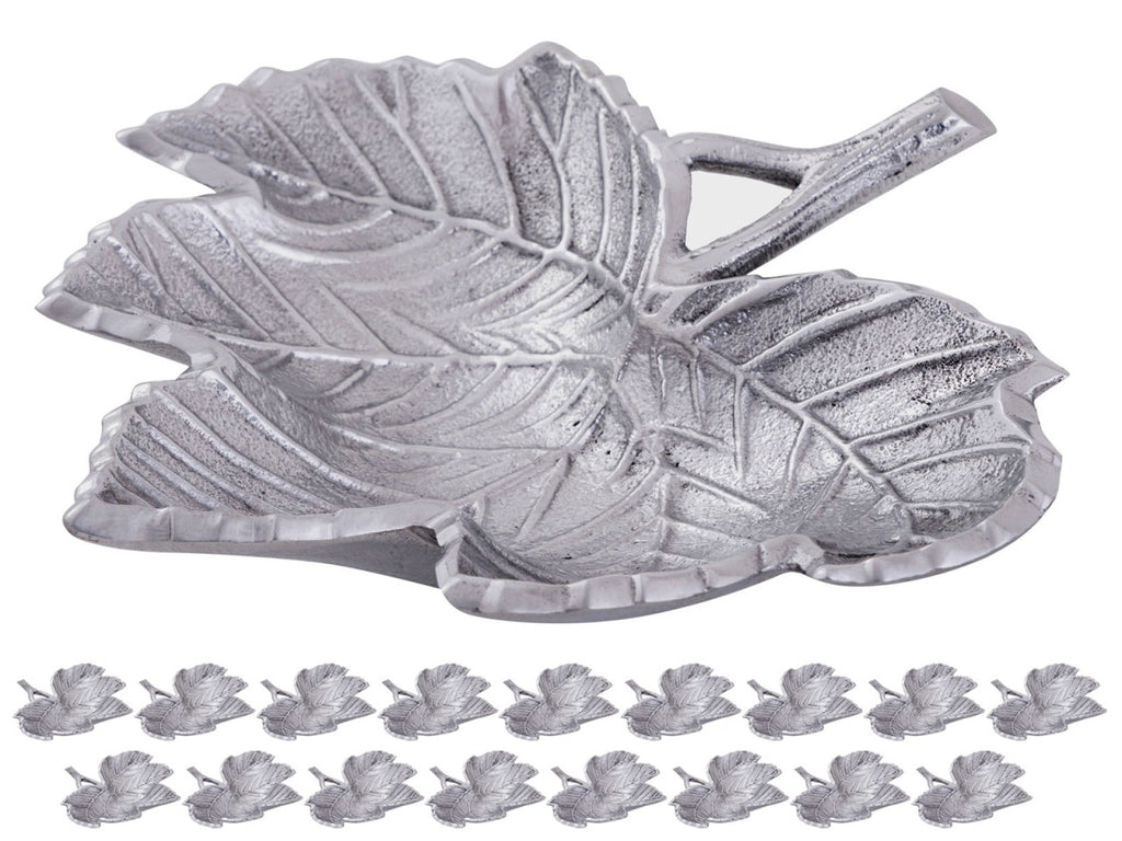 Isabella - Dekoschale Blatt - Aluminium - Goud of Zilver - 18-delig