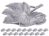 Isabella - Dekoschale Blatt - Aluminium - Goud of Zilver - 18-delig