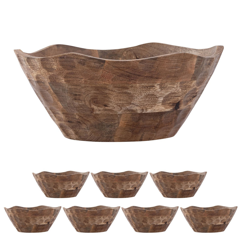 Amelia - decoratieve schaal - natuurlijk hout - mangohout - ø25 of 30cm H6cm