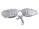 James - Dekoschale Ginkgo 2 Blatt - Aluminium - Gold oder Silber