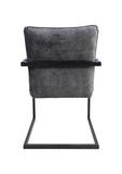 Esszimmerstuhl Boston - Dunkelgrau - Velours/Metall - 2er-Set 68x56x89 cm