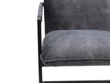 Esszimmerstuhl Boston - Dunkelgrau - Velours/Metall - 2er-Set 68x56x89 cm