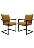 Esszimmerstuhl Boston - Gold - Velours/Metall - 2er-Set 68x56x89 cm