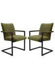 Esszimmerstuhl Boston - Moosgrün - Velours/Metall - 2er-Set 68x56x89 cm