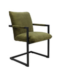 Esszimmerstuhl Boston - Moosgrün - Velours/Metall - 2er-Set 68x56x89 cm