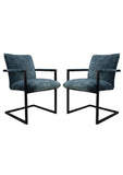 Esszimmerstuhl Boston - Niagara - Velours/Metall - 2er-Set - 56x68x89 cm