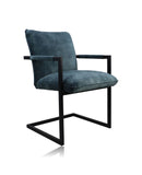Esszimmerstuhl Boston - Niagara - Velours/Metall - 2er-Set - 56x68x89 cm