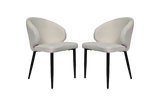 Esszimmerstuhl Yuna - Creme - Teddy/Metall - 2er-Set 60x54x82,5 cm