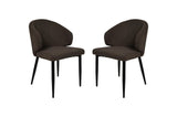 Esszimmerstuhl Yuna - Espresso - Teddy/Metall - 2er-Set 60x54x82,5 cm