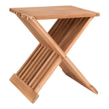 Janssen - kruk - naturel - teakhout - 40x40x45 cm